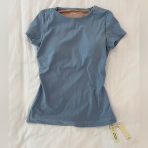 OGL Women's Short Sleeve Crewneck Top in Dusty Blue